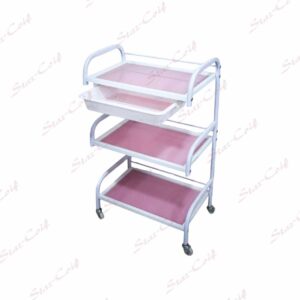 Gueridon Esthétique En Verre Rose