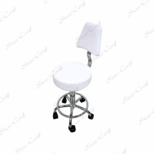 Tabouret Importation Pompe Rond Blanc
